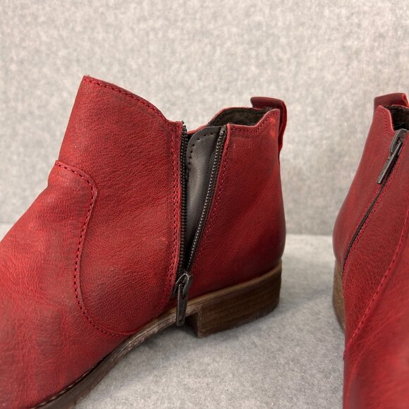 Josef Seibel‎ Womens 38 US 7 - 7.5 Bordeaux Red Leather Ankle Boots Sienna NIB - Picture 10 of 13
